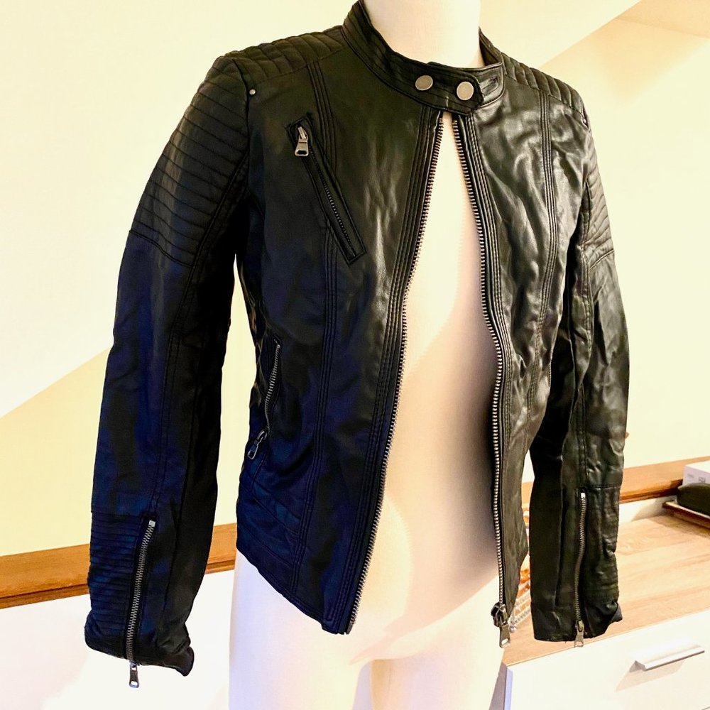 *3/$20* Black Leather Jacket with Fur Interior!